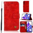 For Huawei Honor 9X / 9X Pro Retro Copper Buckle Crazy Horse Horizontal Flip PU Leather Case with Holder & Card Slots & Wallet & Lanyard(Red) - 1