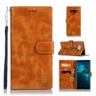 For Galaxy Note 9 Retro Copper Buckle Crazy Horse Horizontal Flip PU Leather Case with Holder & Card Slots & Wallet & Lanyard(Gold yellow) - 1