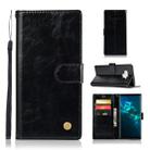 For Galaxy Note 9 Retro Copper Buckle Crazy Horse Horizontal Flip PU Leather Case with Holder & Card Slots & Wallet & Lanyard(Black) - 1