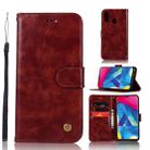 For Galaxy M20 Retro Copper Buckle Crazy Horse Horizontal Flip PU Leather Case with Holder & Card Slots & Wallet & Lanyard(Wine red) - 1