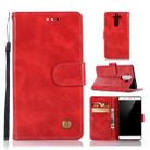 For Nokia 8 Sirocco Retro Copper Buckle Crazy Horse Horizontal Flip PU Leather Case with Holder & Card Slots & Wallet & Lanyard(Red) - 1