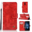 For Nokia 8 Retro Copper Buckle Crazy Horse Horizontal Flip PU Leather Case with Holder & Card Slots & Wallet & Lanyard(Red) - 1