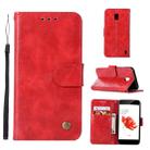 For Nokia 2 Retro Copper Buckle Crazy Horse Horizontal Flip PU Leather Case with Holder & Card Slots & Wallet & Lanyard(Red) - 1