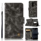 For Nokia 5 Retro Copper Buckle Crazy Horse Horizontal Flip PU Leather Case with Holder & Card Slots & Wallet & Lanyard(Gray) - 1