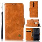 For Nokia 5 Retro Copper Buckle Crazy Horse Horizontal Flip PU Leather Case with Holder & Card Slots & Wallet & Lanyard(Gold yellow) - 1