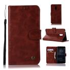 For Nokia 6 Retro Copper Buckle Crazy Horse Horizontal Flip PU Leather Case with Holder & Card Slots & Wallet & Lanyard(Wine red) - 1