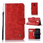 For Nokia 6 Retro Copper Buckle Crazy Horse Horizontal Flip PU Leather Case with Holder & Card Slots & Wallet & Lanyard(Red) - 1