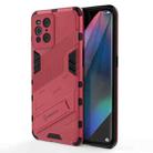 For OPPO Find X3 Punk Armor 2 in 1 PC + TPU Shockproof Case with Invisible Holder(Light Red) - 1