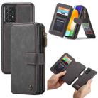 For Samsung Galaxy A52 4G / 5G CaseMe Crazy Horse Texture Detachable Multifunctional Horizontal Flip Leather Case, with Card Slot & Holder & Zipper Wallet & Photo Frame(Black) - 1