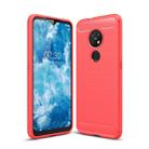 For Nokia 7.2 & 6.2 Brushed Texture Carbon Fiber TPU Protective Case(Red) - 1