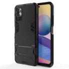 For Xiaomi Redmi Note 10 5G Shockproof PC + TPU Protective Case with Hidden Holder(Black) - 1