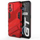 For OPPO Realme GT 5G Punk Armor 2 in 1 PC + TPU Shockproof Case with Invisible Holder(Red) - 1