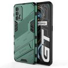 For OPPO Realme GT 5G Punk Armor 2 in 1 PC + TPU Shockproof Case with Invisible Holder(Green) - 1