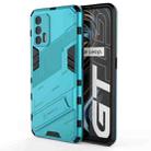 For OPPO Realme GT 5G Punk Armor 2 in 1 PC + TPU Shockproof Case with Invisible Holder(Blue) - 1