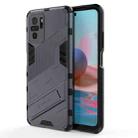 For Xiaomi Redmi Note 10 Punk Armor 2 in 1 PC + TPU Shockproof Case with Invisible Holder(Grey) - 1