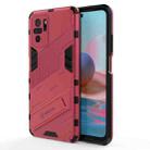 For Xiaomi Redmi Note 10 Punk Armor 2 in 1 PC + TPU Shockproof Case with Invisible Holder(Light Red) - 1
