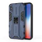 For iPhone X / XS Supersonic PC + TPU Shock-proof Protective Case with Holder(Dark Blue) - 1