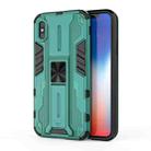 For iPhone XR Supersonic PC + TPU Shock-proof Protective Case with Holder(Green) - 1