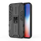 For iPhone XR Supersonic PC + TPU Shock-proof Protective Case with Holder(Black) - 1