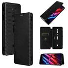 For ZTE nubia Red Magic 6 / 6 Pro Carbon Fiber Texture Horizontal Flip TPU + PC + PU Leather Case with Card Slot(Black) - 1