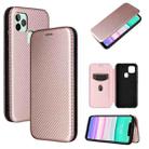 For Oukitel C22 Carbon Fiber Texture Horizontal Flip TPU + PC + PU Leather Case with Card Slot(Pink) - 1