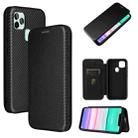 For Oukitel C22 Carbon Fiber Texture Horizontal Flip TPU + PC + PU Leather Case with Card Slot(Black) - 1