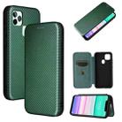 For Oukitel C22 Carbon Fiber Texture Horizontal Flip TPU + PC + PU Leather Case with Card Slot(Green) - 1