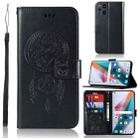 For OPPO Find X3 Wind Chime Owl Embossing Pattern Horizontal Flip Leather Case, with Holder & Card Slots & Wallet(Black) - 1