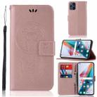 For OPPO Find X3 Wind Chime Owl Embossing Pattern Horizontal Flip Leather Case, with Holder & Card Slots & Wallet(Rose Gold) - 1