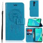 For OPPO A9 (2020) Wind Chime Owl Embossing Pattern Horizontal Flip Leather Case, with Holder & Card Slots & Wallet(Blue) - 1