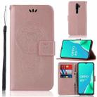 For OPPO A9 (2020) Wind Chime Owl Embossing Pattern Horizontal Flip Leather Case, with Holder & Card Slots & Wallet(Rose Gold) - 1