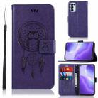 For OPPO Reno5 5G Wind Chime Owl Embossing Pattern Horizontal Flip Leather Case, with Holder & Card Slots & Wallet(Purple) - 1