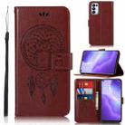 For OPPO Reno5 5G Wind Chime Owl Embossing Pattern Horizontal Flip Leather Case, with Holder & Card Slots & Wallet(Brown) - 1