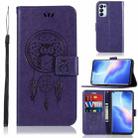 For OPPO Reno5 Pro 5G Wind Chime Owl Embossing Pattern Horizontal Flip Leather Case, with Holder & Card Slots & Wallet(Purple) - 1