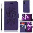 For OPPO Realme 6 Pro Wind Chime Owl Embossing Pattern Horizontal Flip Leather Case, with Holder & Card Slots & Wallet(Purple) - 1