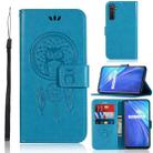 For OPPO Realme 6 Wind Chime Owl Embossing Pattern Horizontal Flip Leather Case, with Holder & Card Slots & Wallet(Blue) - 1