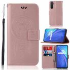 For OPPO Realme 6 Wind Chime Owl Embossing Pattern Horizontal Flip Leather Case, with Holder & Card Slots & Wallet(Rose Gold) - 1