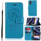 For OPPO Realme 7 Pro Wind Chime Owl Embossing Pattern Horizontal Flip Leather Case, with Holder & Card Slots & Wallet(Blue) - 1