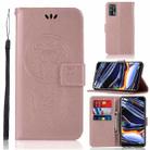 For OPPO Realme 7 Pro Wind Chime Owl Embossing Pattern Horizontal Flip Leather Case, with Holder & Card Slots & Wallet(Rose Gold) - 1
