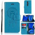 For OPPO Reno2 Z Wind Chime Owl Embossing Pattern Horizontal Flip Leather Case, with Holder & Card Slots & Wallet(Blue) - 1