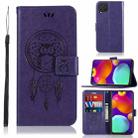 For Samsung Galaxy M62 Wind Chime Owl Embossing Pattern Horizontal Flip Leather Case with Holder & Card Slots & Wallet(Purple) - 1