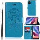 For Xiaomi Redmi K40 Wind Chime Owl Embossing Pattern Horizontal Flip Leather Case with Holder & Card Slots & Wallet(Blue) - 1