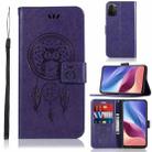 For Xiaomi Redmi K40 Wind Chime Owl Embossing Pattern Horizontal Flip Leather Case with Holder & Card Slots & Wallet(Purple) - 1