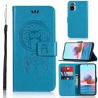 For Xiaomi Redmi Note 10 4G Wind Chime Owl Embossing Pattern Horizontal Flip Leather Case with Holder & Card Slots & Wallet(Blue) - 1