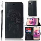 For Xiaomi Redmi Note 10S Wind Chime Owl Embossing Pattern Horizontal Flip Leather Case with Holder & Card Slots & Wallet(Black) - 1