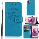 For Xiaomi Redmi Note 10S Wind Chime Owl Embossing Pattern Horizontal Flip Leather Case with Holder & Card Slots & Wallet(Blue) - 1