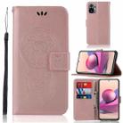 For Xiaomi Redmi Note 10S Wind Chime Owl Embossing Pattern Horizontal Flip Leather Case with Holder & Card Slots & Wallet(Rose Gold) - 1