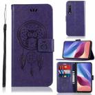 For Xiaomi Mi 10 5G Wind Chime Owl Embossing Pattern Horizontal Flip Leather Case with Holder & Card Slots & Wallet(Purple) - 1
