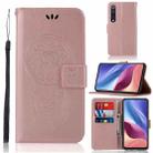 For Xiaomi Mi 10 5G Wind Chime Owl Embossing Pattern Horizontal Flip Leather Case with Holder & Card Slots & Wallet(Rose Gold) - 1