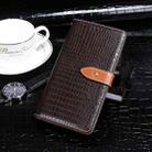 For Blackview A80S idewei Crocodile Texture Horizontal Flip Leather Case with Holder & Card Slots & Wallet(Dark Brown) - 1